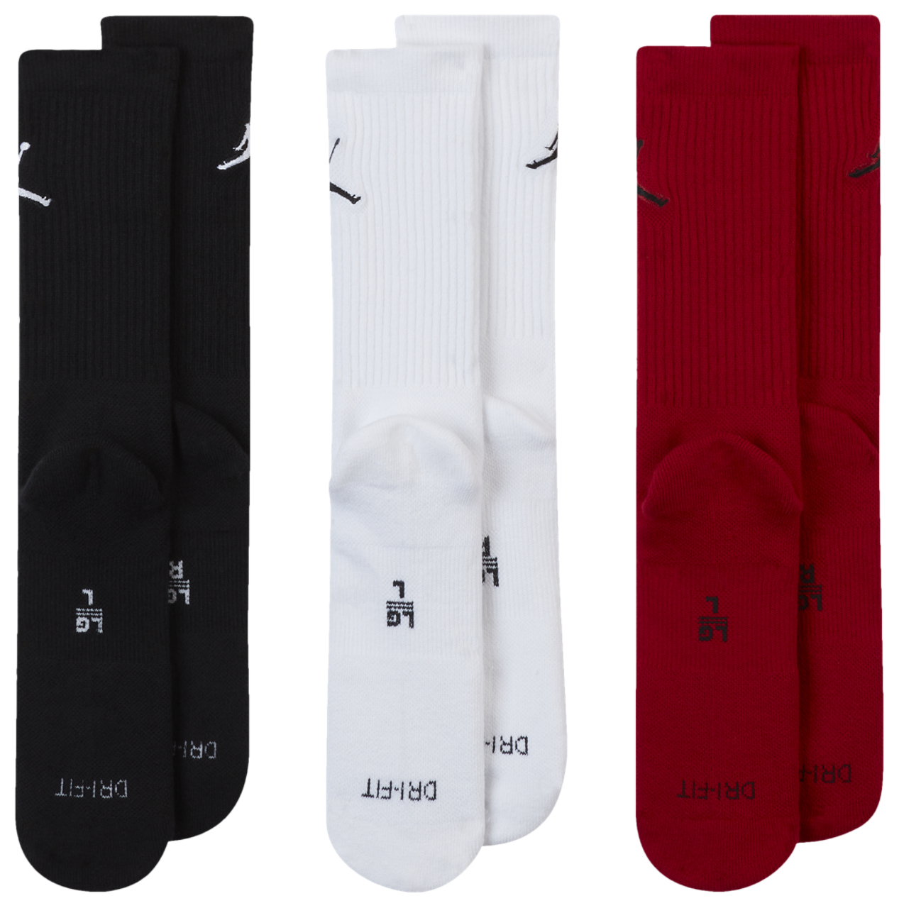 Jordan 3 Pack Everyday Max Cushion Crew Socks Image 4 of 5. Tap to open photo gallery.