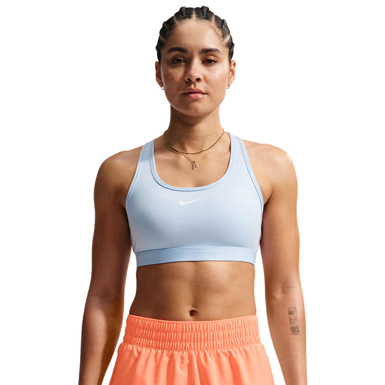 Nike Dri-FIT Swoosh Medium Support Bra Image 1 of 7. Tap to open photo gallery.