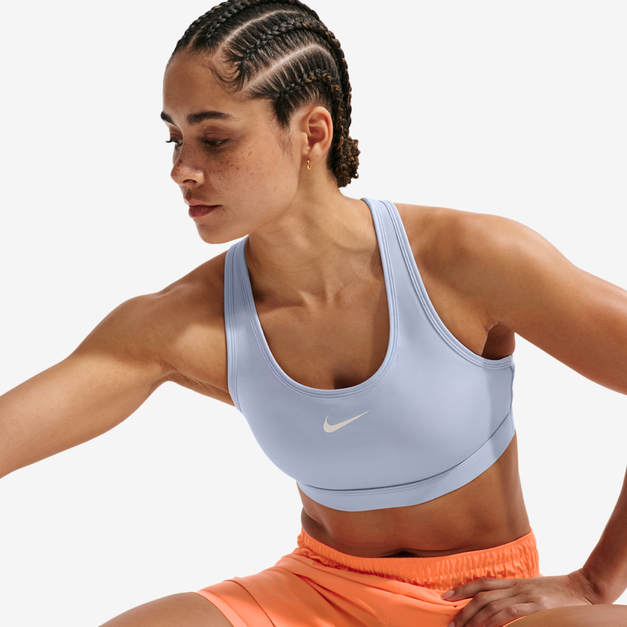 Nike Dri-FIT Swoosh Medium Support Bra Image 5 of 7. Tap to open photo gallery.