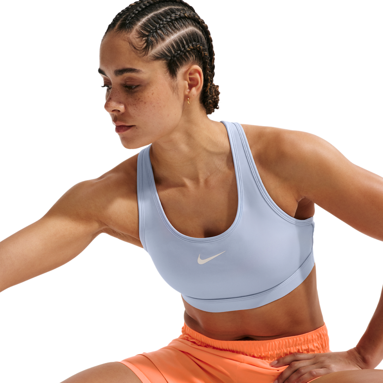 Nike Dri-FIT Swoosh Medium Support Bra Image 5 of 7. Tap to open photo gallery.