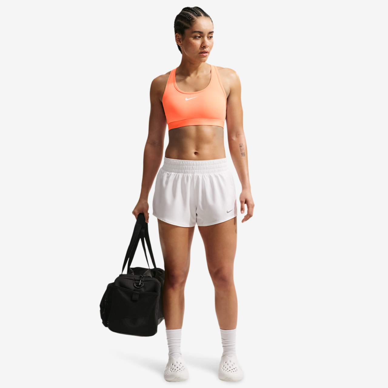 Nike Dri-FIT Swoosh Medium Support Bra Image 4 of 5. Tap to open photo gallery.