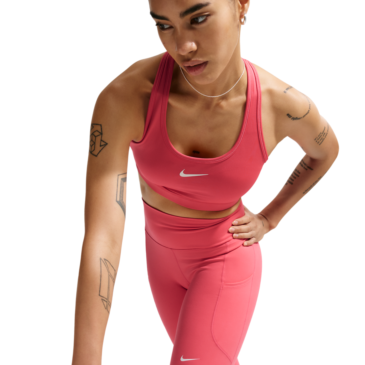 Nike Dri-FIT Swoosh Medium Support Bra Image 3 of 5. Tap to open photo gallery.