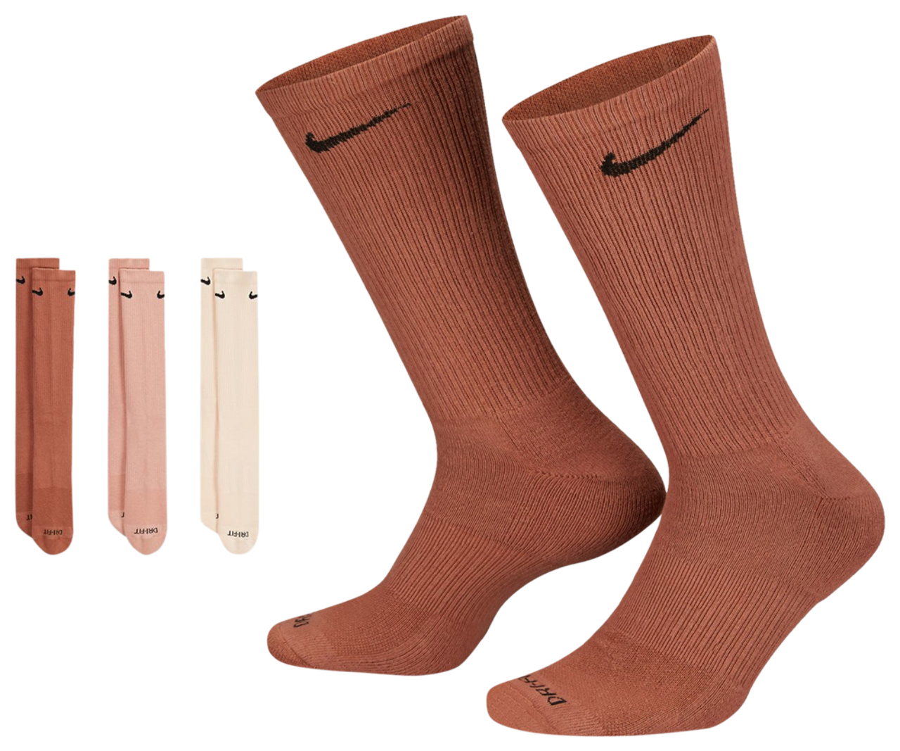 Nike 3 Pack Dri-FIT Plus Crew Socks Image 2 of 4. Tap to open photo gallery.