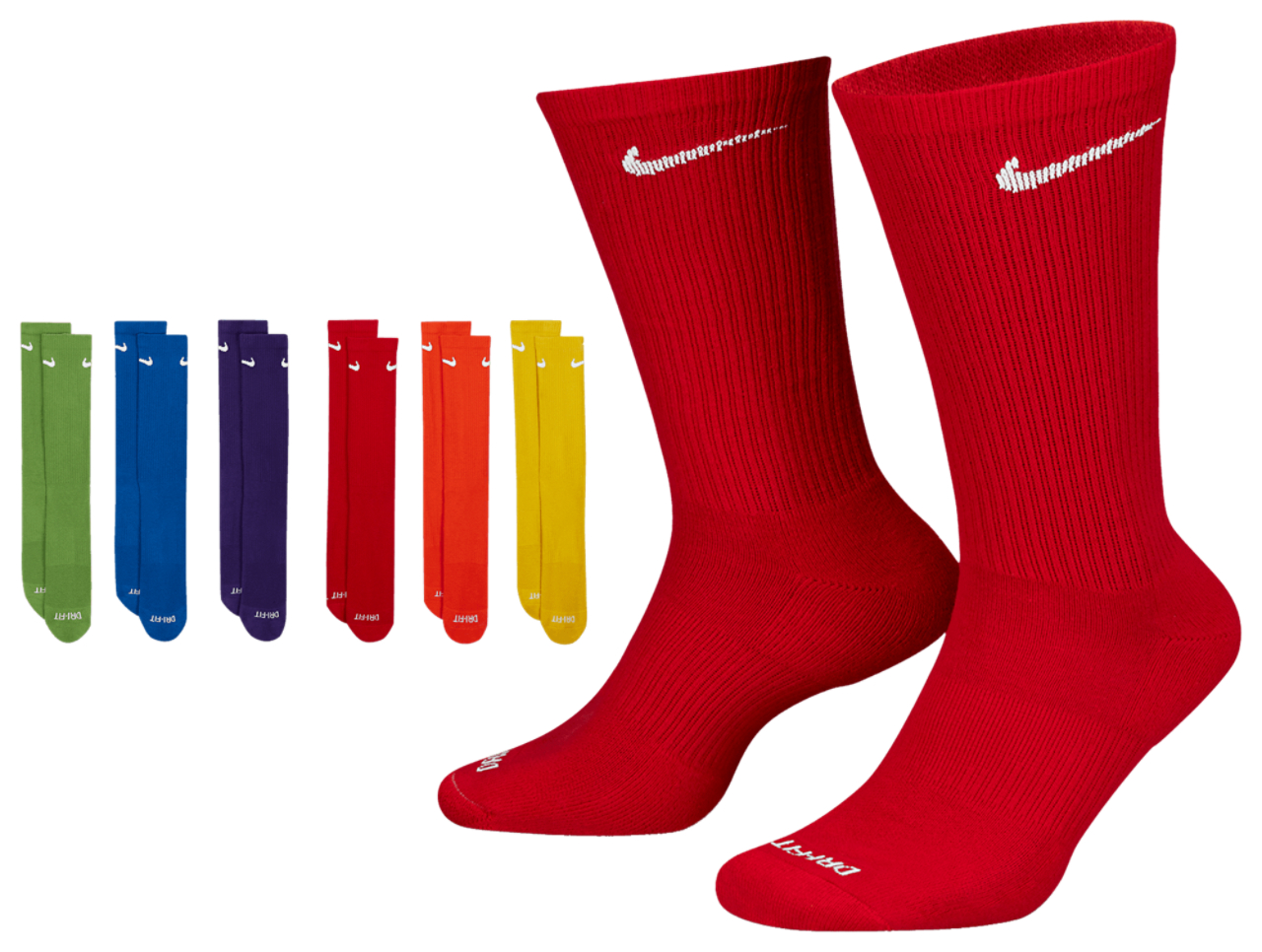 Nike 6 Pack Dri-FIT Plus Crew Socks Image 1 of 3. Tap to open photo gallery.