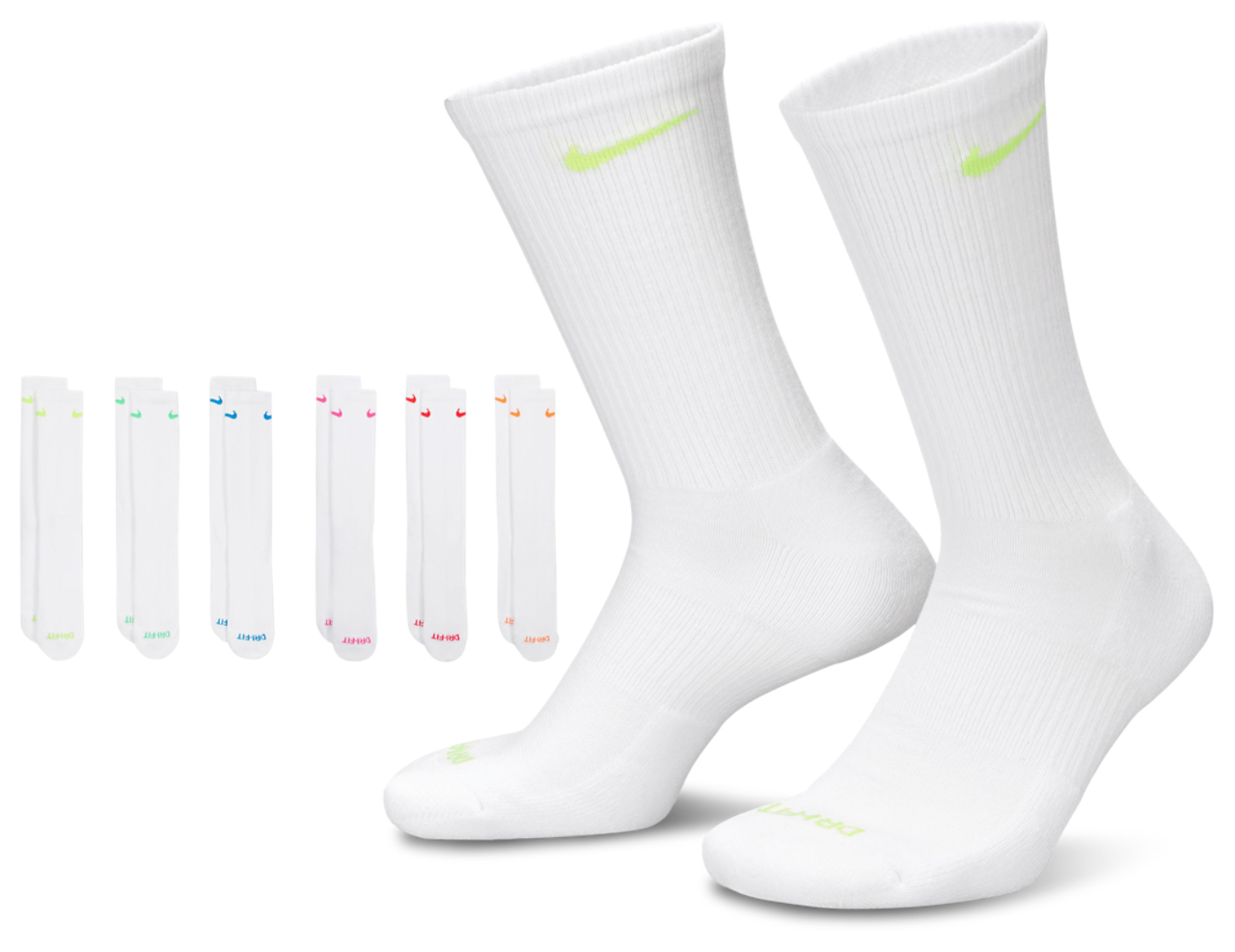 Nike 6 Pack Everyday Plus Cushioned Socks Image 1 of 1. Tap to open photo gallery.