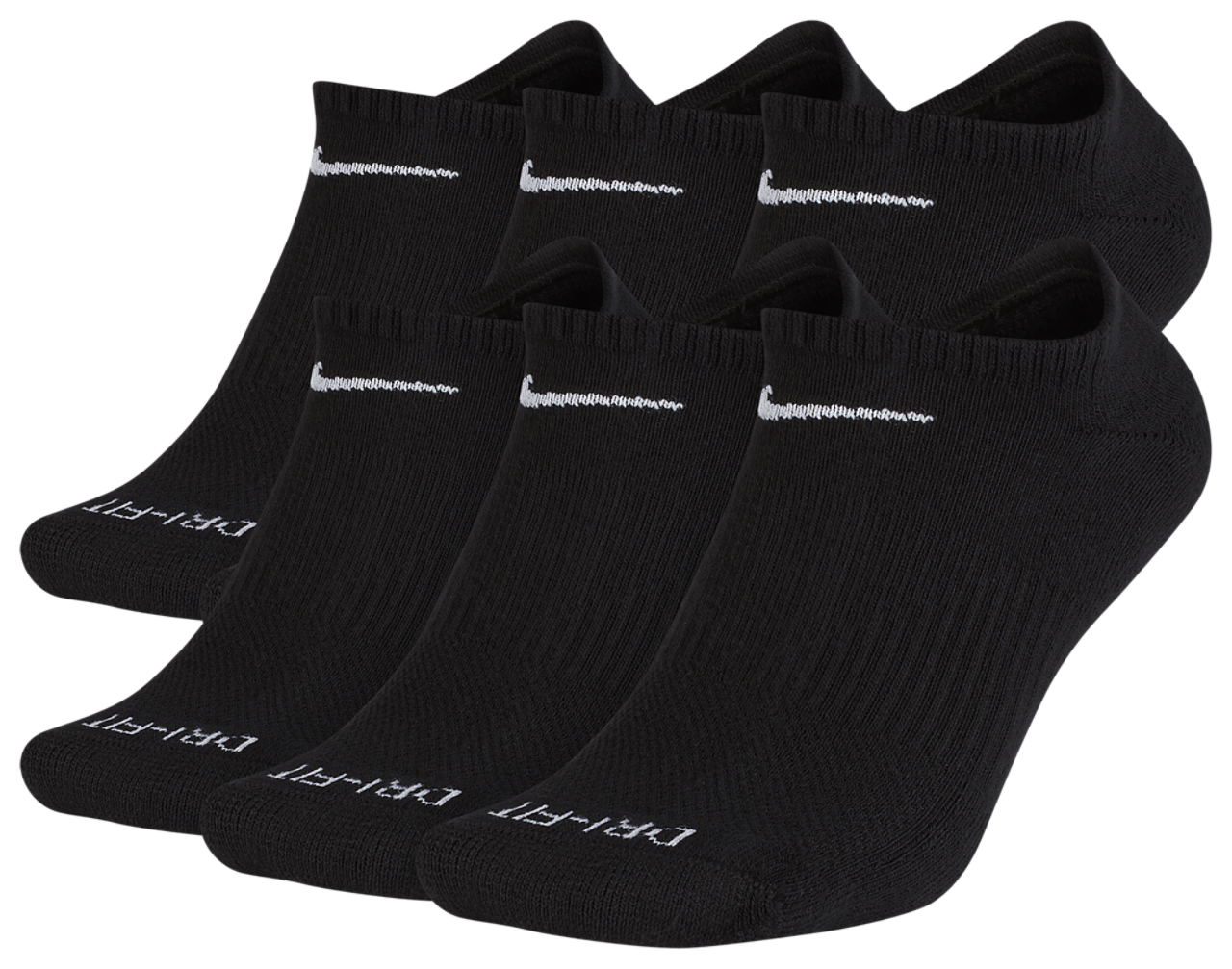 Nike 6 Pack Dri-FIT Plus No Show Socks Image 1 of 3. Tap to open photo gallery.