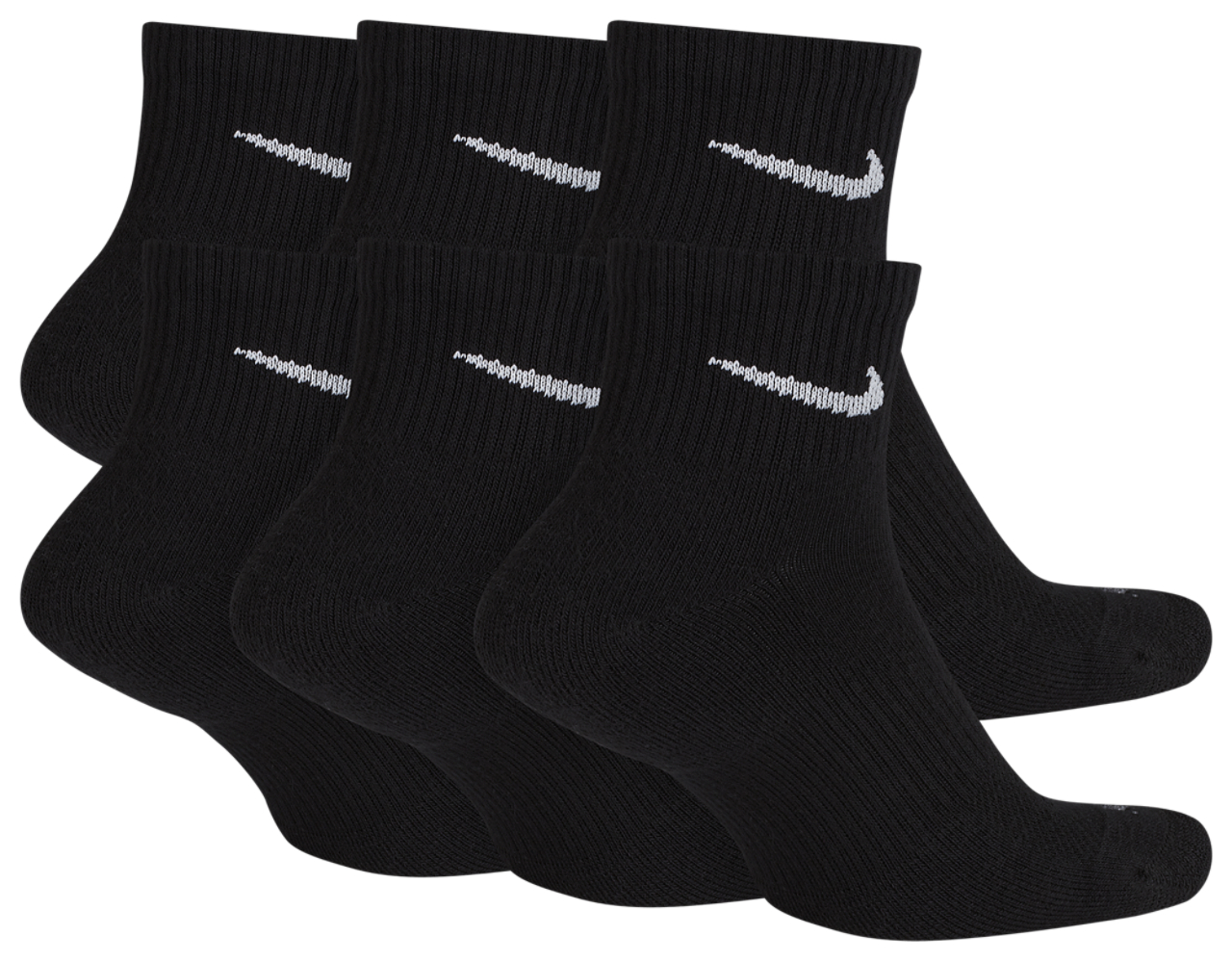 Nike 6 Pack Dri-FIT Plus Quarter Socks Image 3 of 3. Tap to open photo gallery.