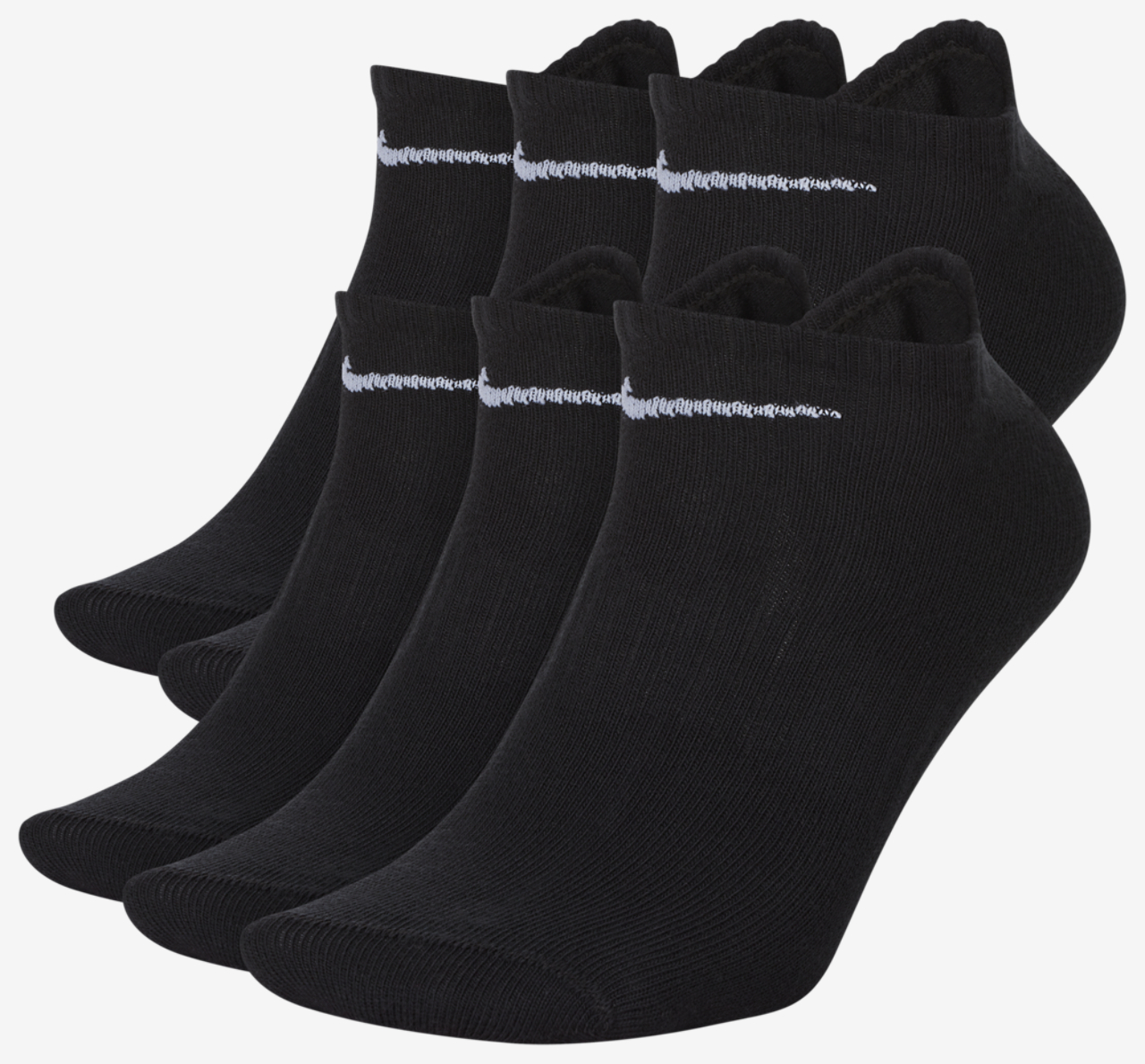 Nike Everyday Lightweight No Show Socks 6PK Image 2 of 3. Tap to open photo gallery.