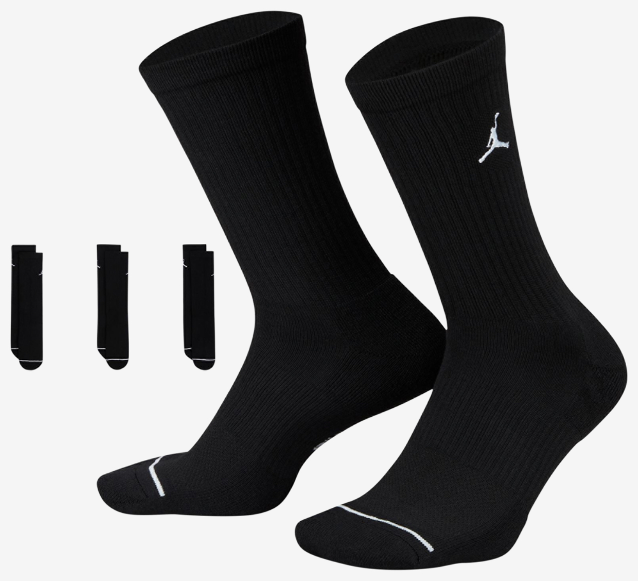 Jordan Every Day Cushioned Crew 3 Pack Socks Image 1 of 4. Tap to open photo gallery.