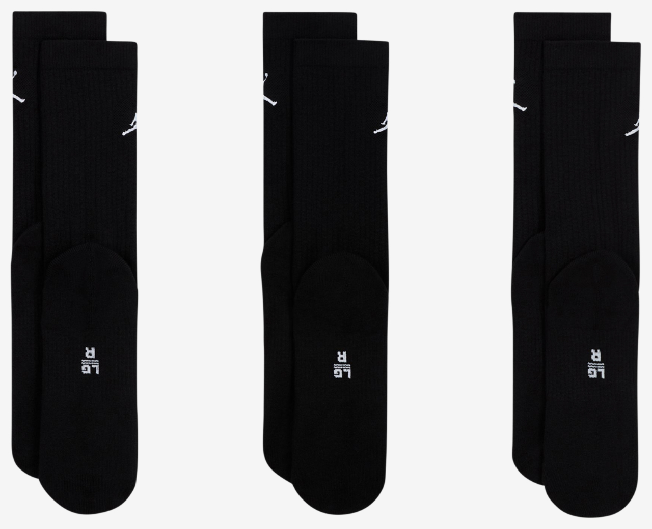 Jordan Every Day Cushioned Crew 3 Pack Socks Image 4 of 4. Tap to open photo gallery.