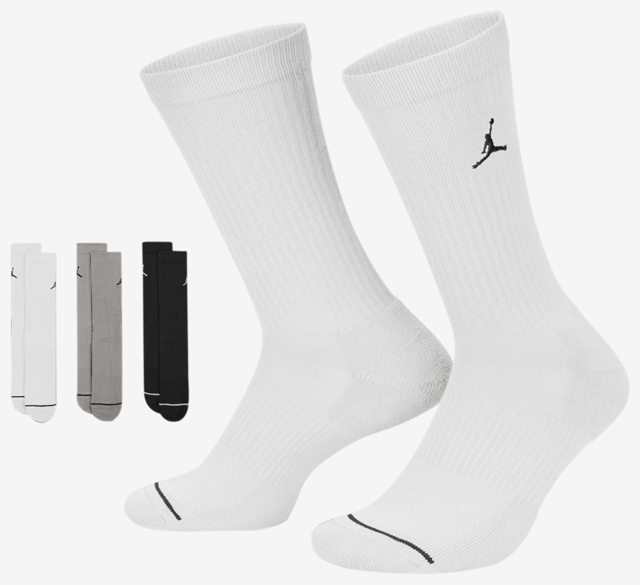 Jordan Every Day Cushioned Crew 3 Pack Socks Image 1 of 2. Tap to open photo gallery.