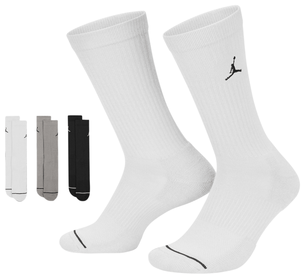 Jordan Every Day Cushioned Crew 3 Pack Socks Image 1 of 2. Tap to open photo gallery.