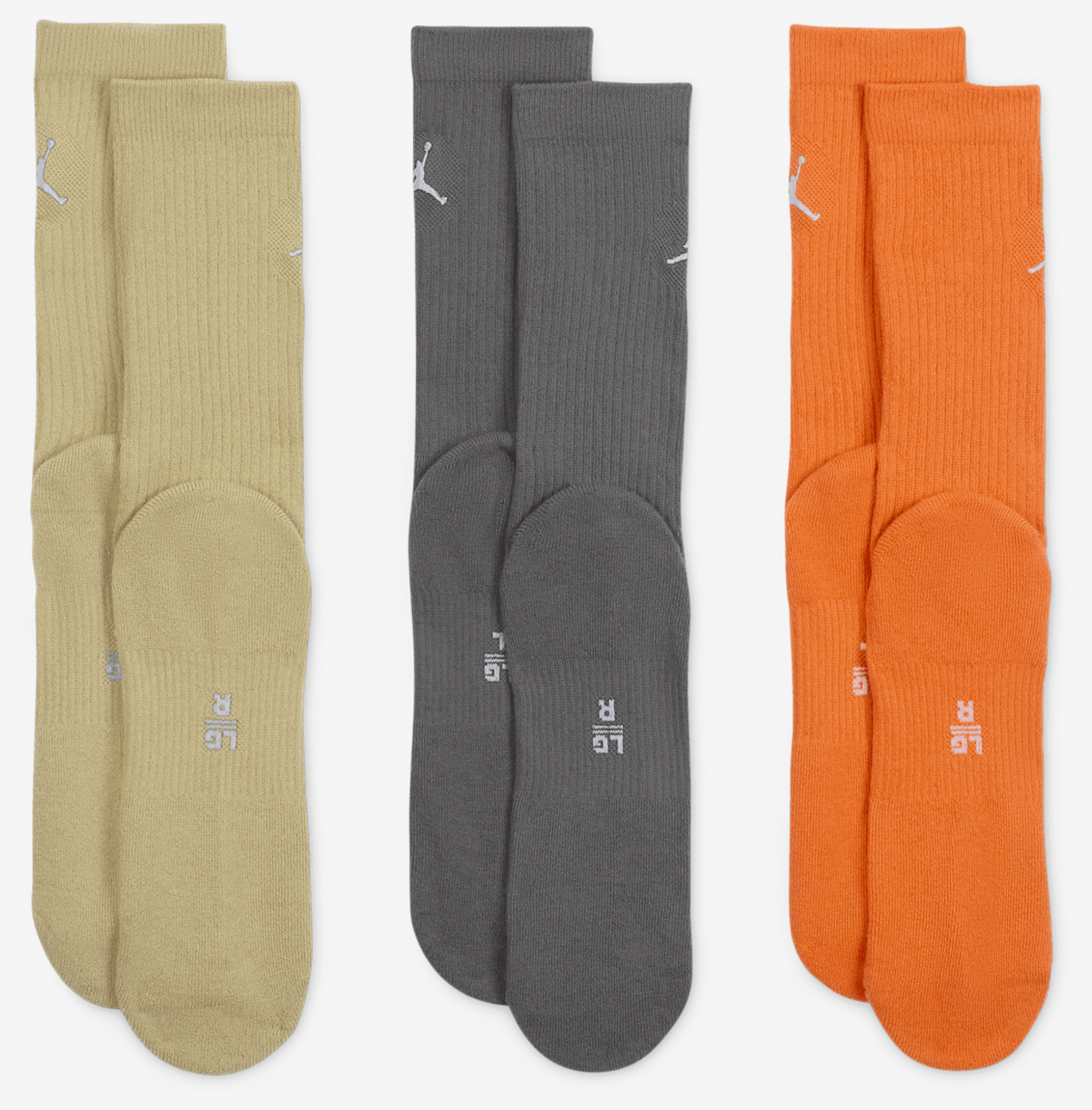 Jordan Every Day Cushioned Crew 3 Pack Socks Image 3 of 4. Tap to open photo gallery.