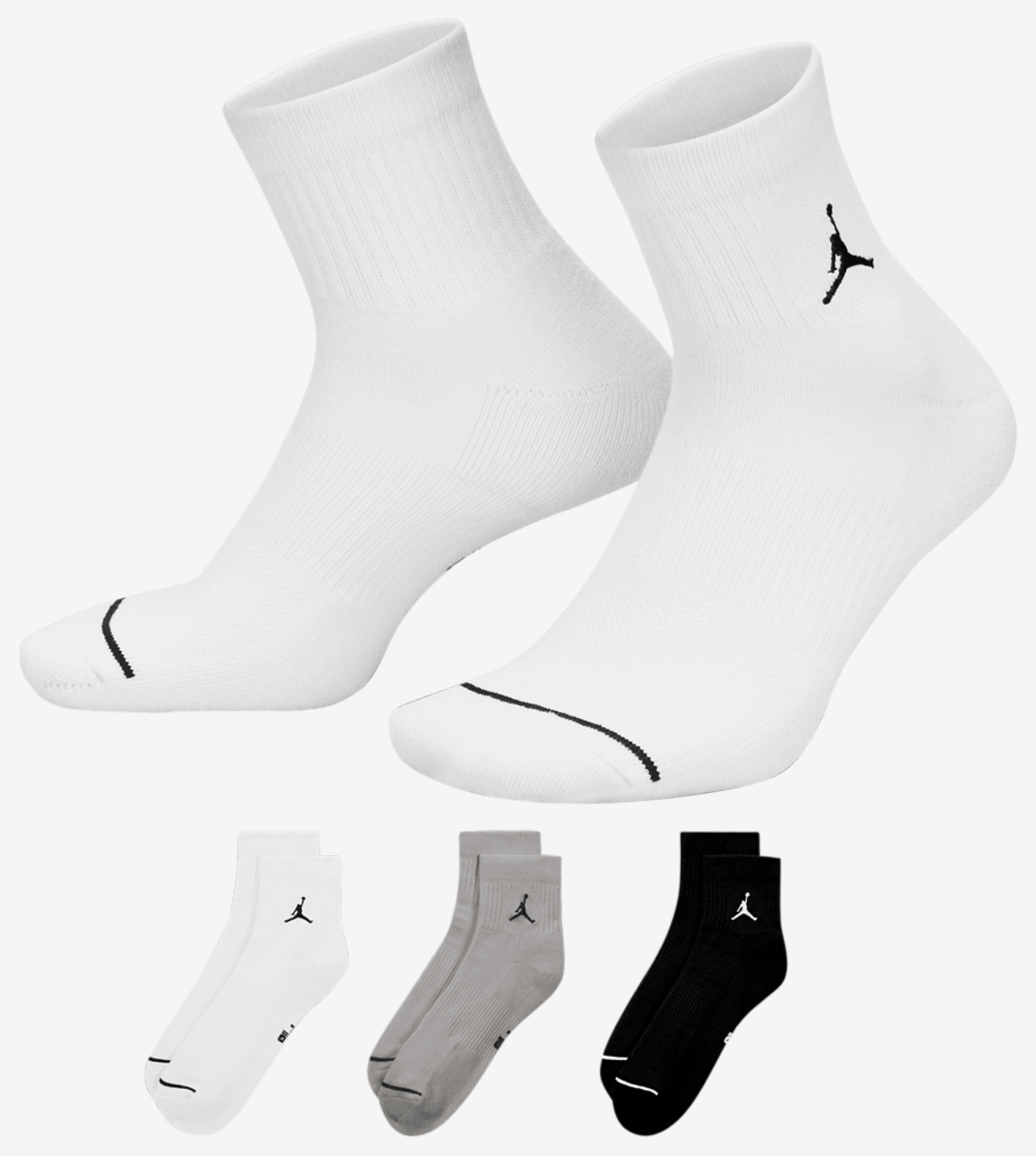 Jordan Every Day Cushioned Ankle 3 Pack Image 1 of 2. Tap to open photo gallery.