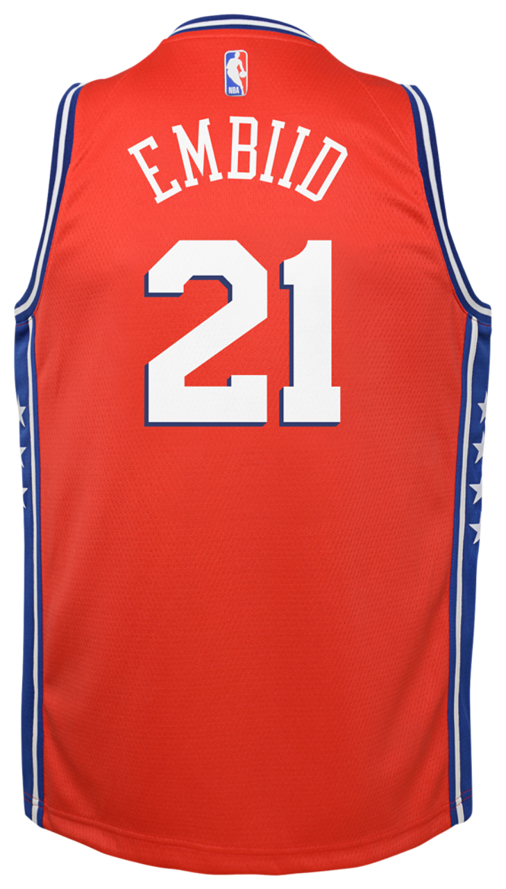Jordan 76ers Statement Swingman Jersey Image 1 of 2. Tap to open photo gallery.