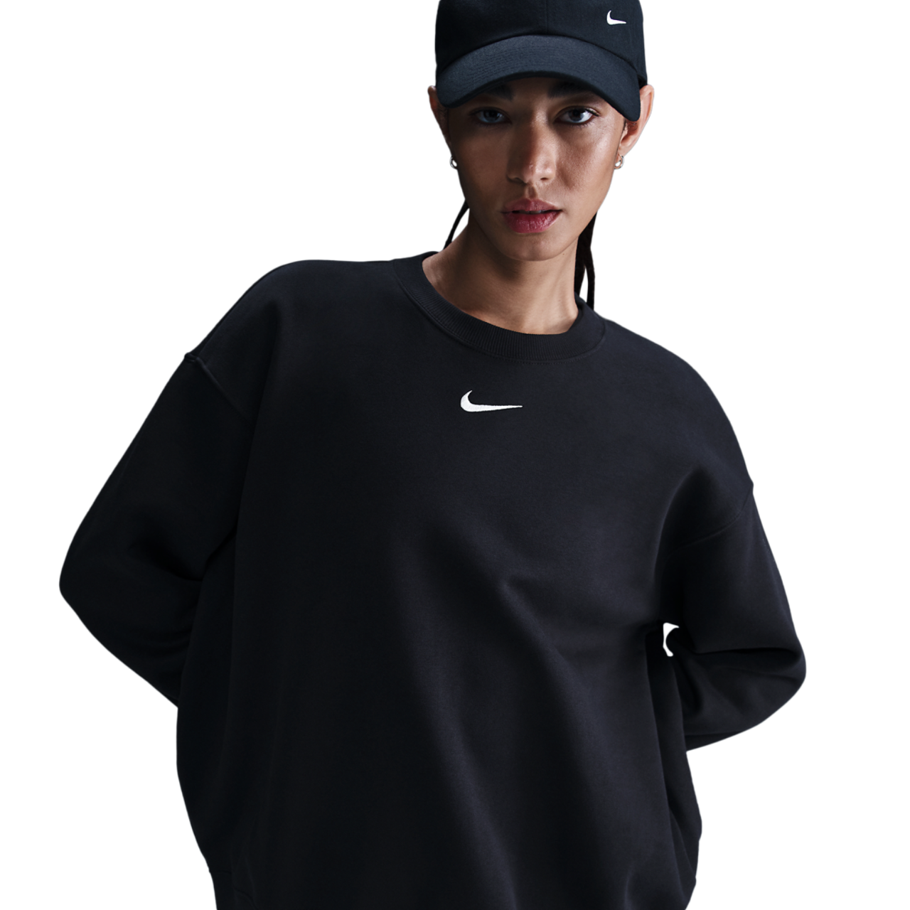 Nike NSW Phoenix Fleece OS Long Crew Image 1 of 4. Tap to open photo gallery.