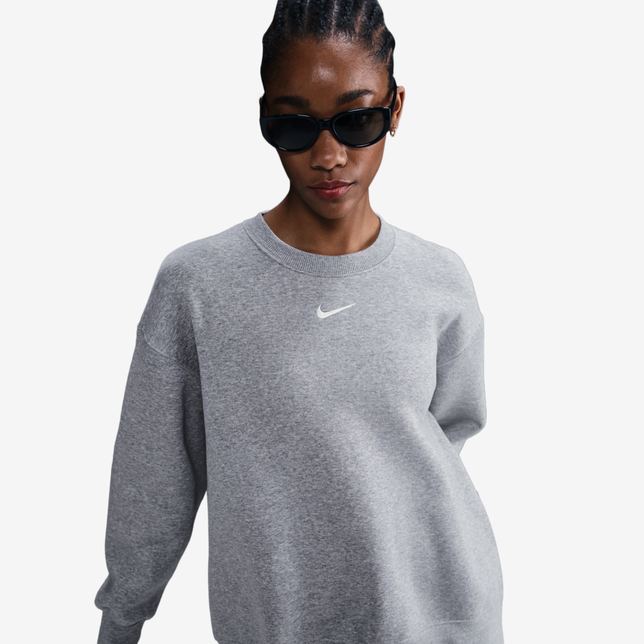 Nike NSW Phoenix Fleece OS Long Crew Image 1 of 4. Tap to open photo gallery.