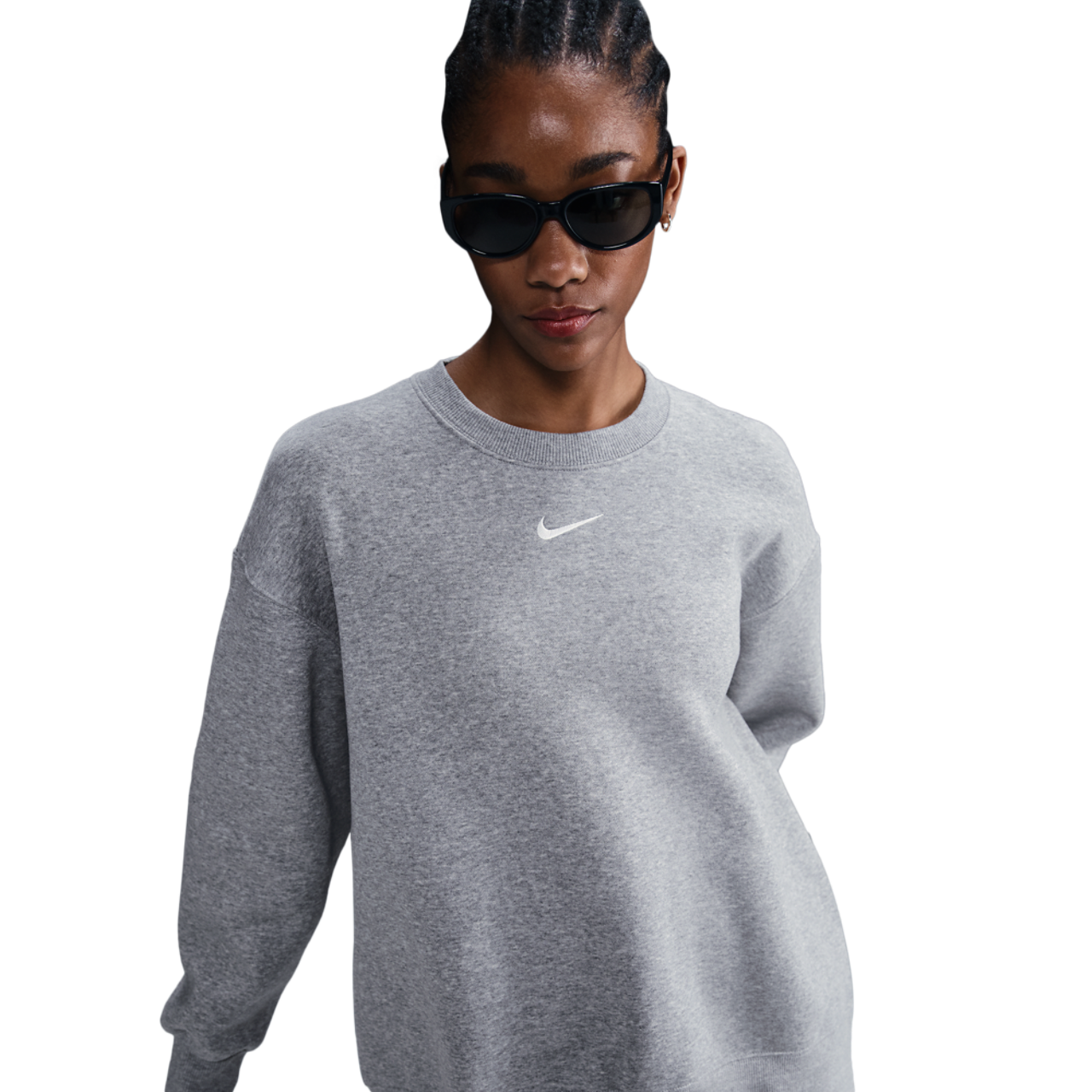 Nike NSW Phoenix Fleece OS Long Crew Image 1 of 4. Tap to open photo gallery.