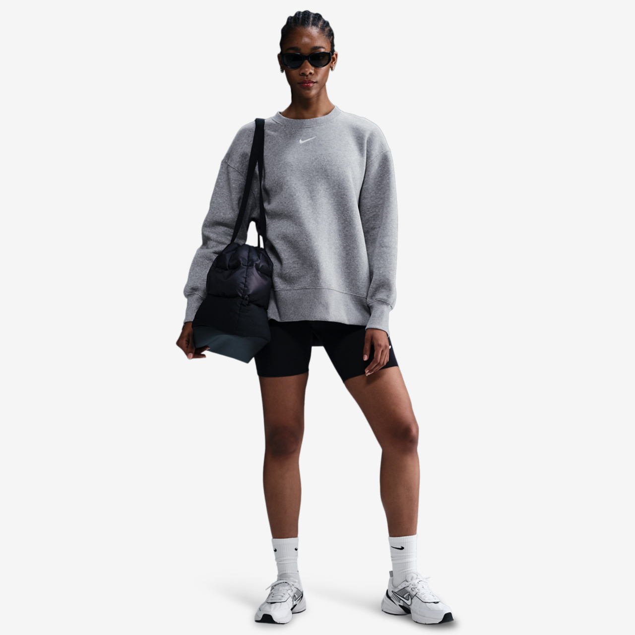 Nike NSW Phoenix Fleece OS Long Crew Image 3 of 4. Tap to open photo gallery.