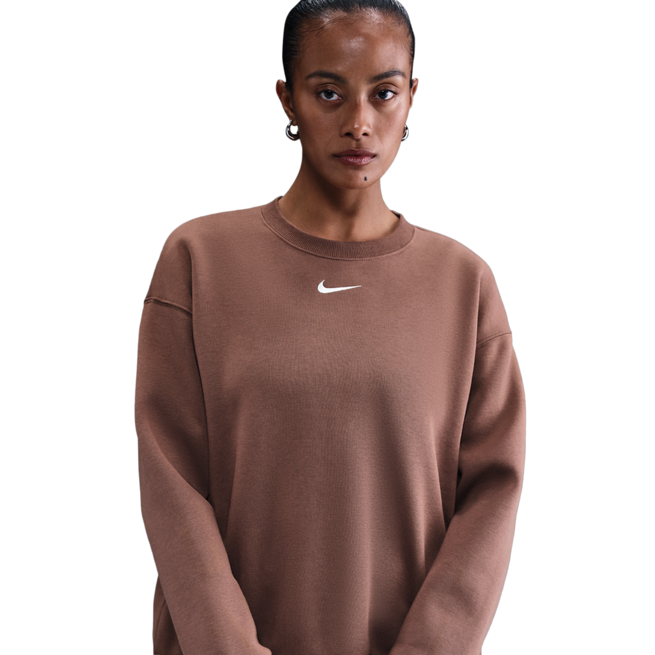 Nike NSW Phoenix Fleece OS Long Crew Image 1 of 4. Tap to open photo gallery.