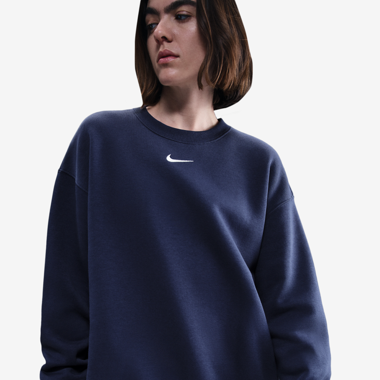 Nike NSW Phoenix Fleece OS Long Crew Image 1 of 4. Tap to open photo gallery.