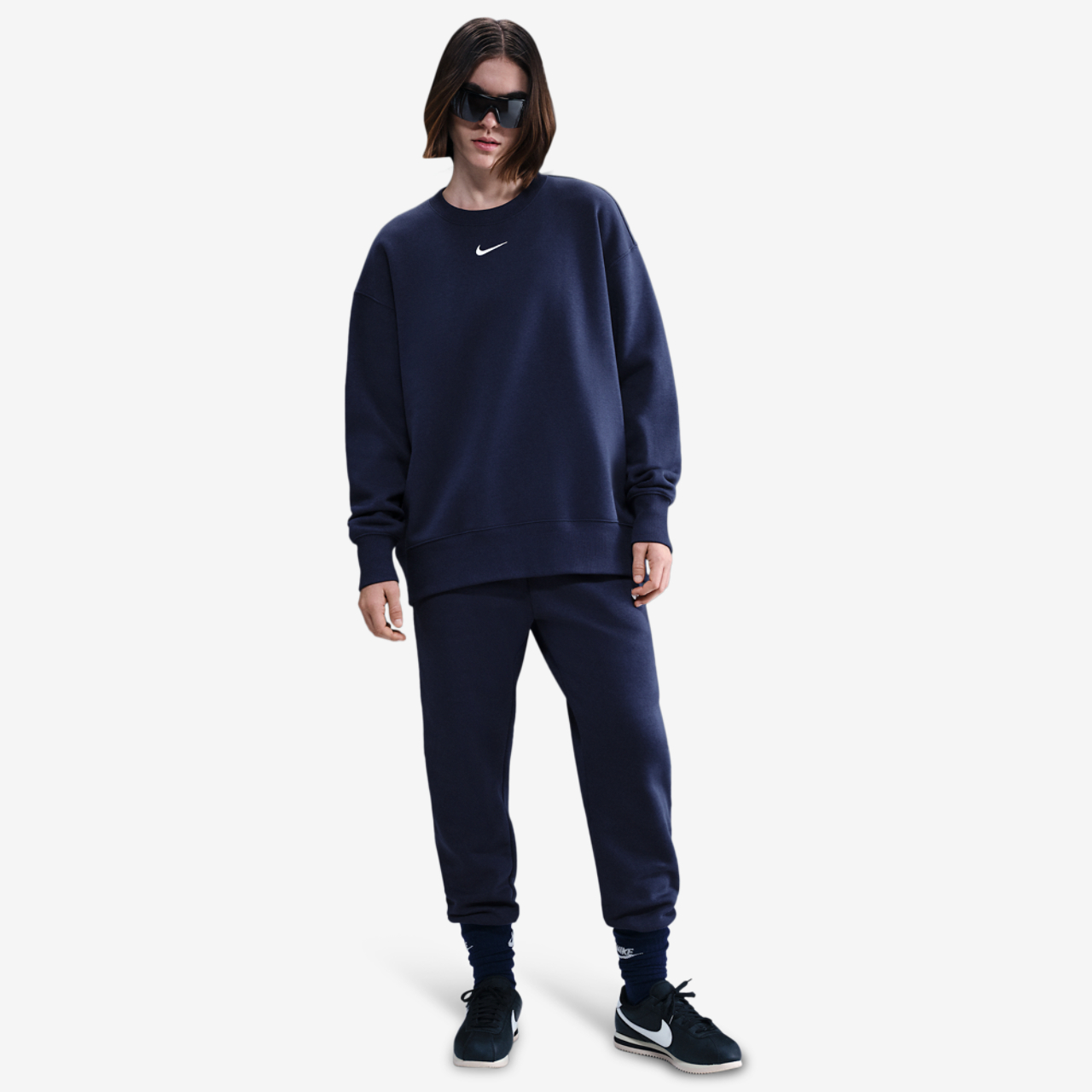 Nike NSW Phoenix Fleece OS Long Crew Image 3 of 4. Tap to open photo gallery.