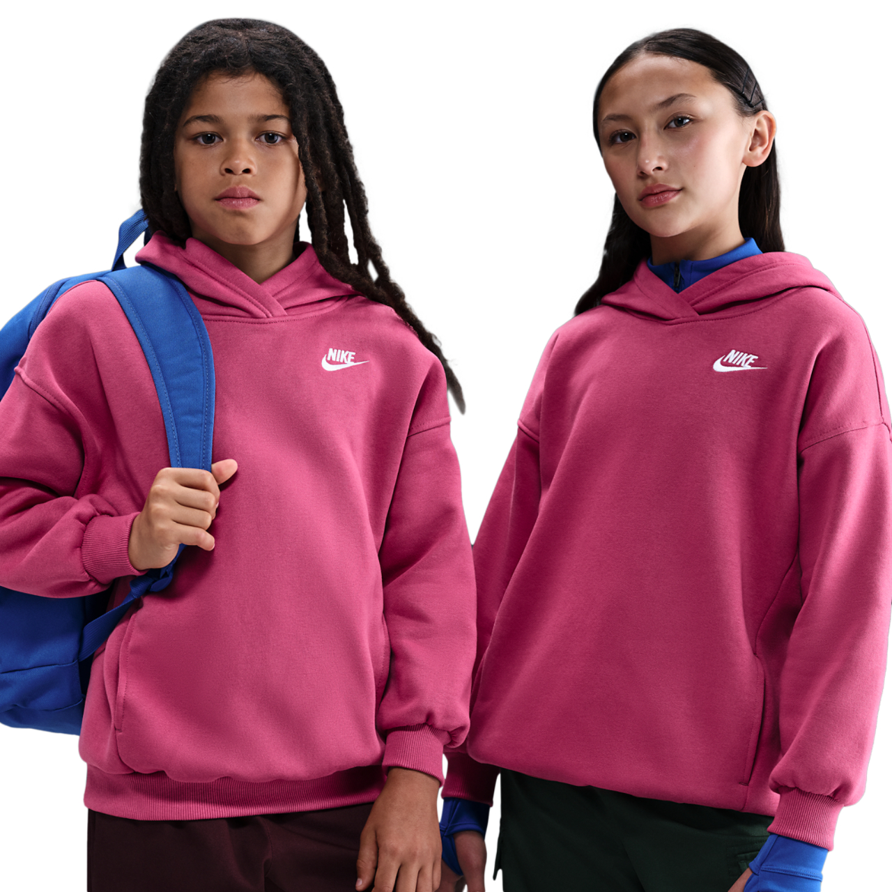 Nike NSW Club Fleece Oversized PO Hoodie - Girls' Grade School