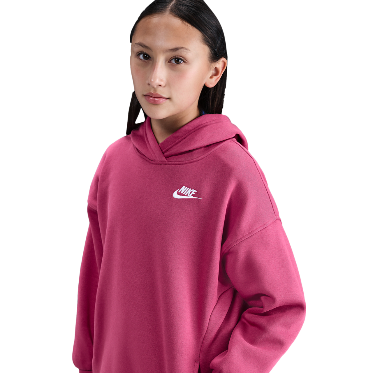 Nike NSW Club Fleece Oversized PO Hoodie Image 4 of 7. Tap to open photo gallery.