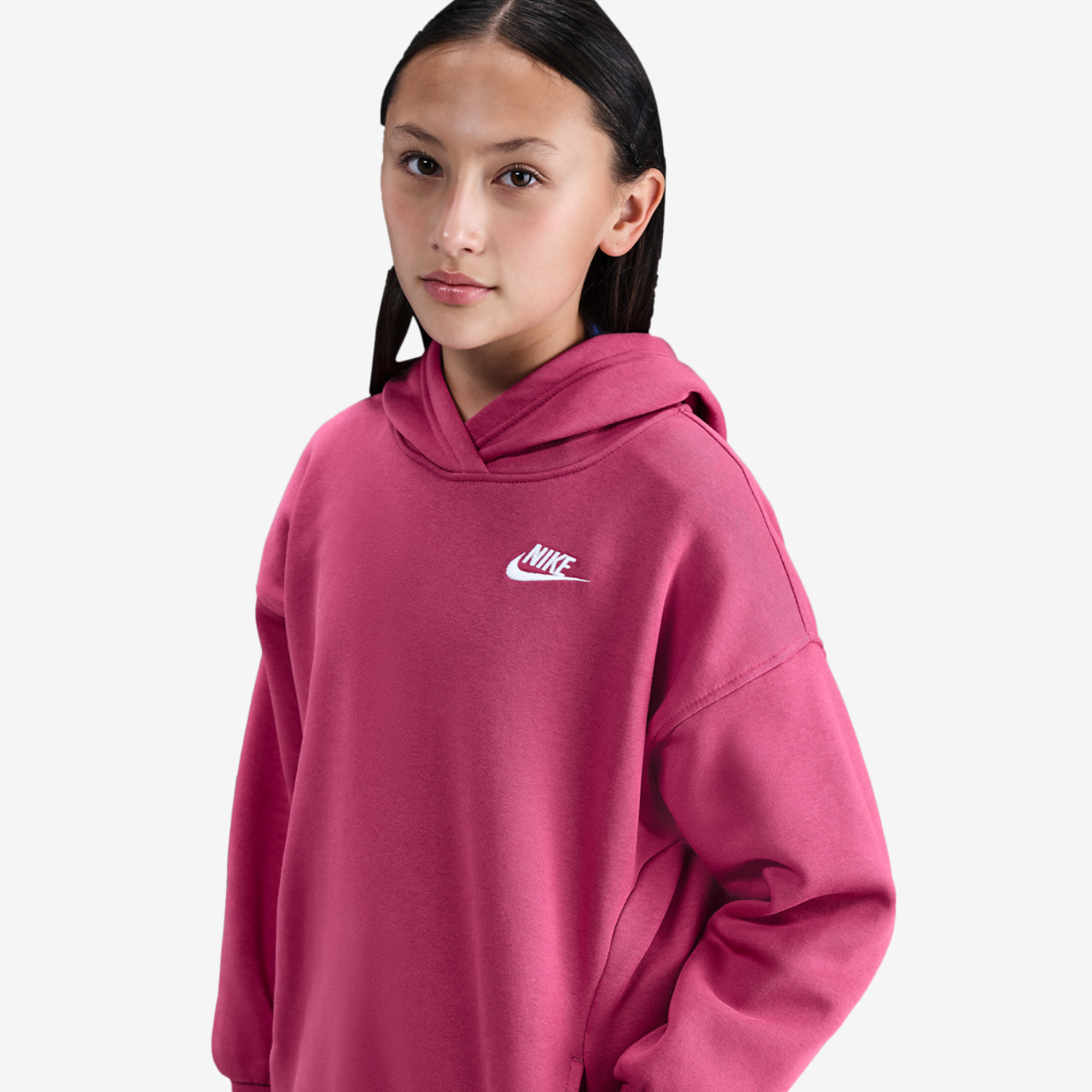 Nike NSW Club Fleece Oversized PO Hoodie Image 4 of 7. Tap to open photo gallery.