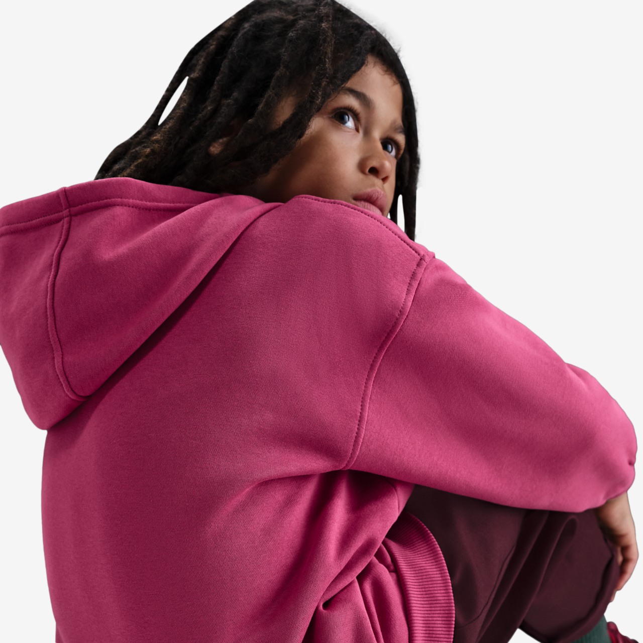 Nike NSW Club Fleece Oversized PO Hoodie Image 5 of 7. Tap to open photo gallery.