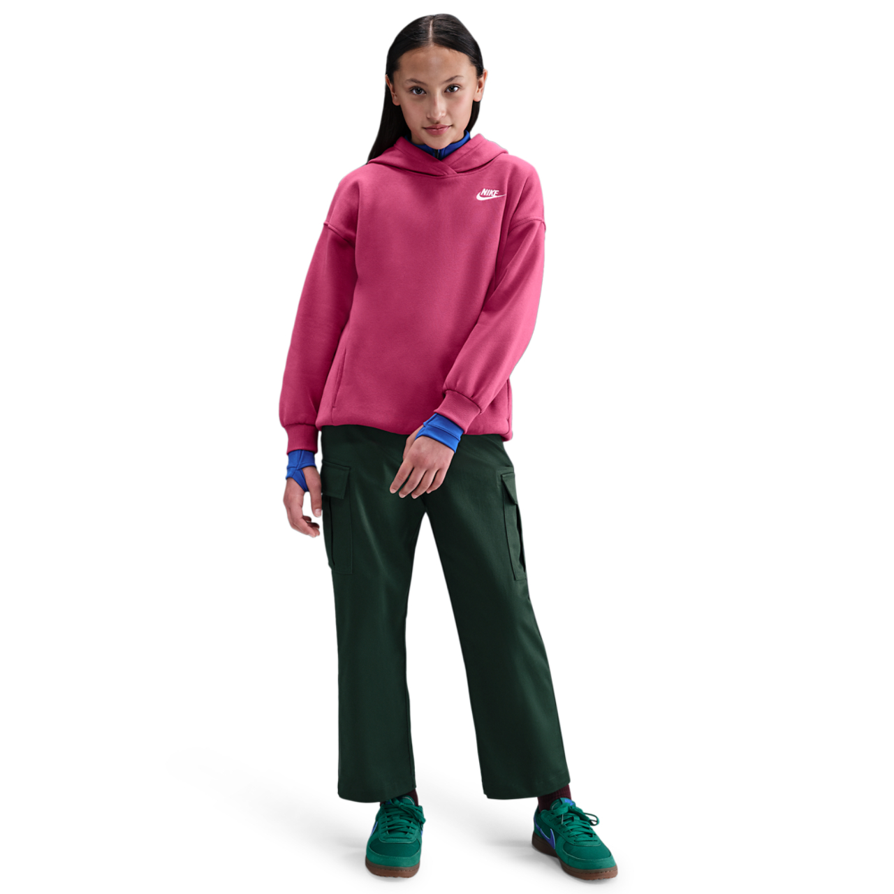 Nike NSW Club Fleece Oversized PO Hoodie Image 6 of 7. Tap to open photo gallery.