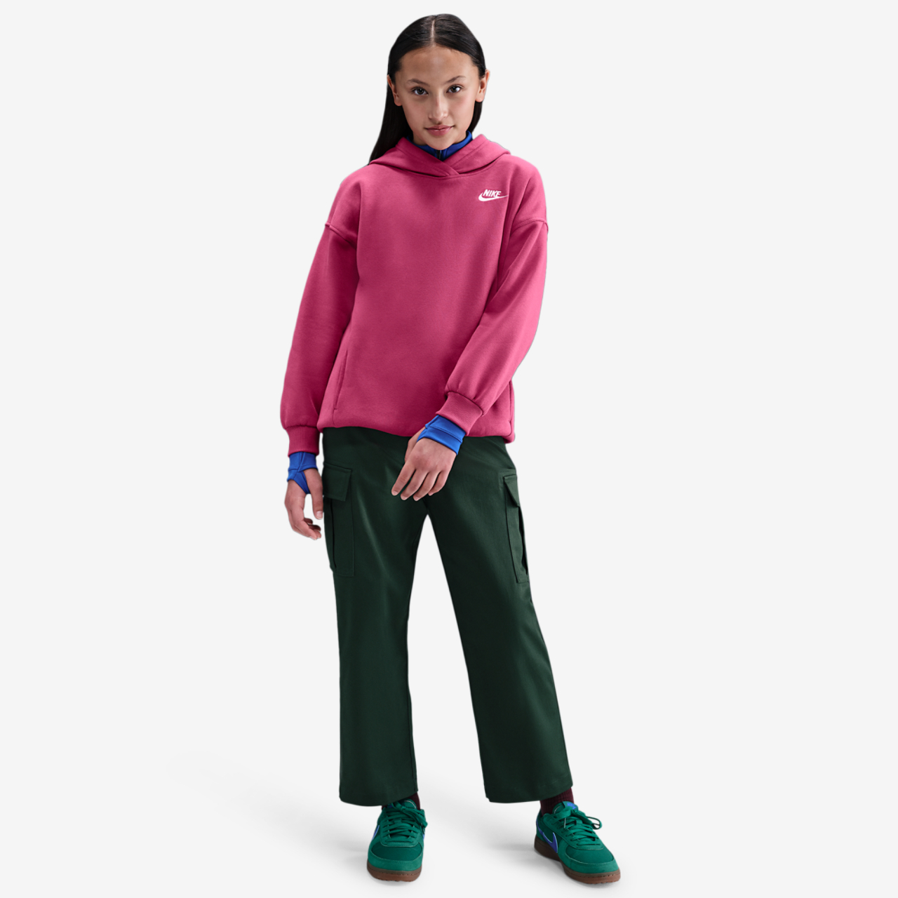 Nike NSW Club Fleece Oversized PO Hoodie Image 6 of 7. Tap to open photo gallery.