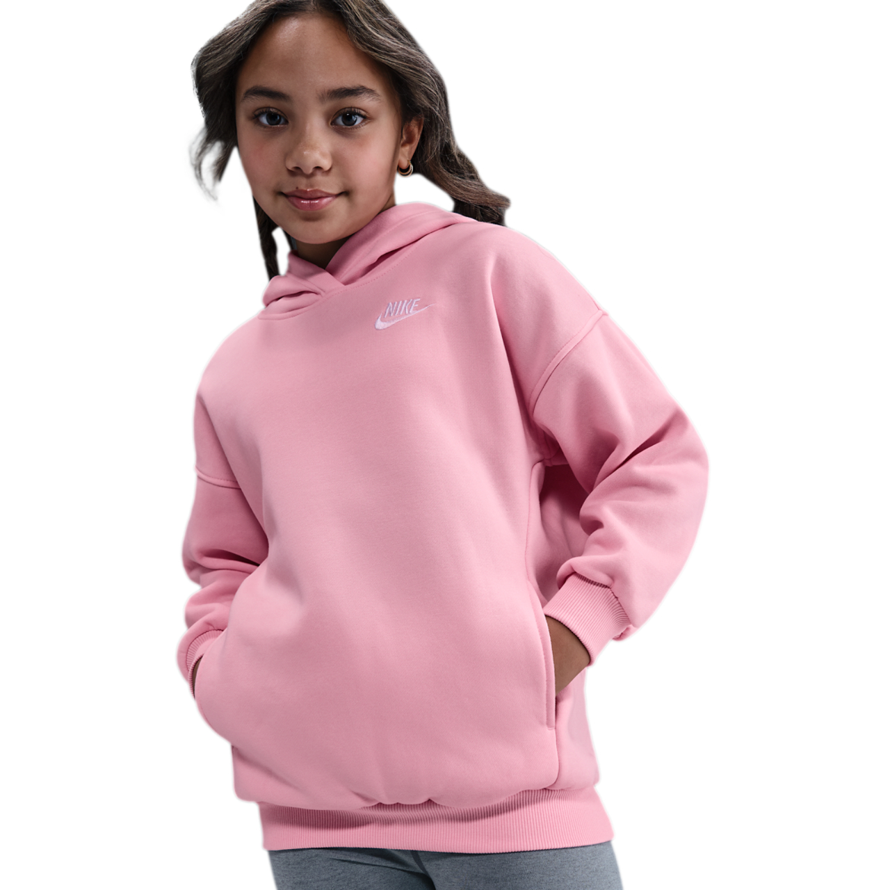 Nike NSW Club Fleece Oversized PO Hoodie Image 3 of 7. Tap to open photo gallery.