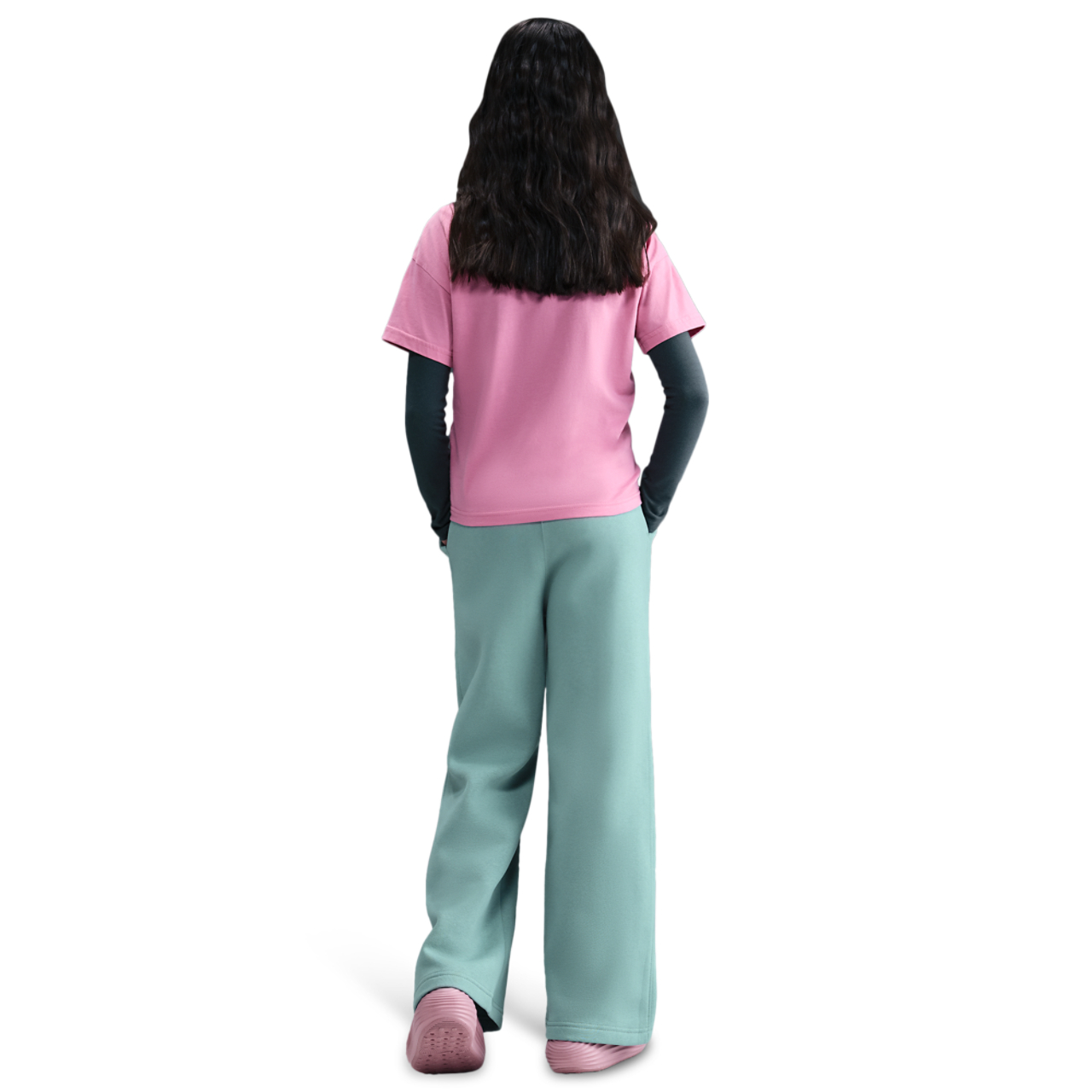Nike NSW Club Fleece Wide Leg Pant LBR Image 4 of 4. Tap to open photo gallery.