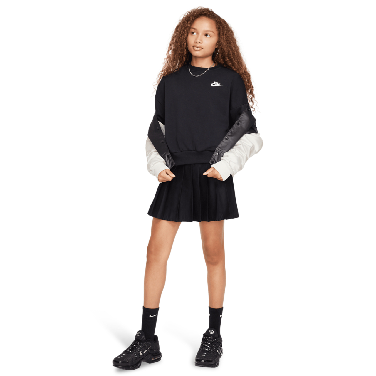 Nike NSW Club Fleece Boxy Crew LBR Image 4 of 4. Tap to open photo gallery.