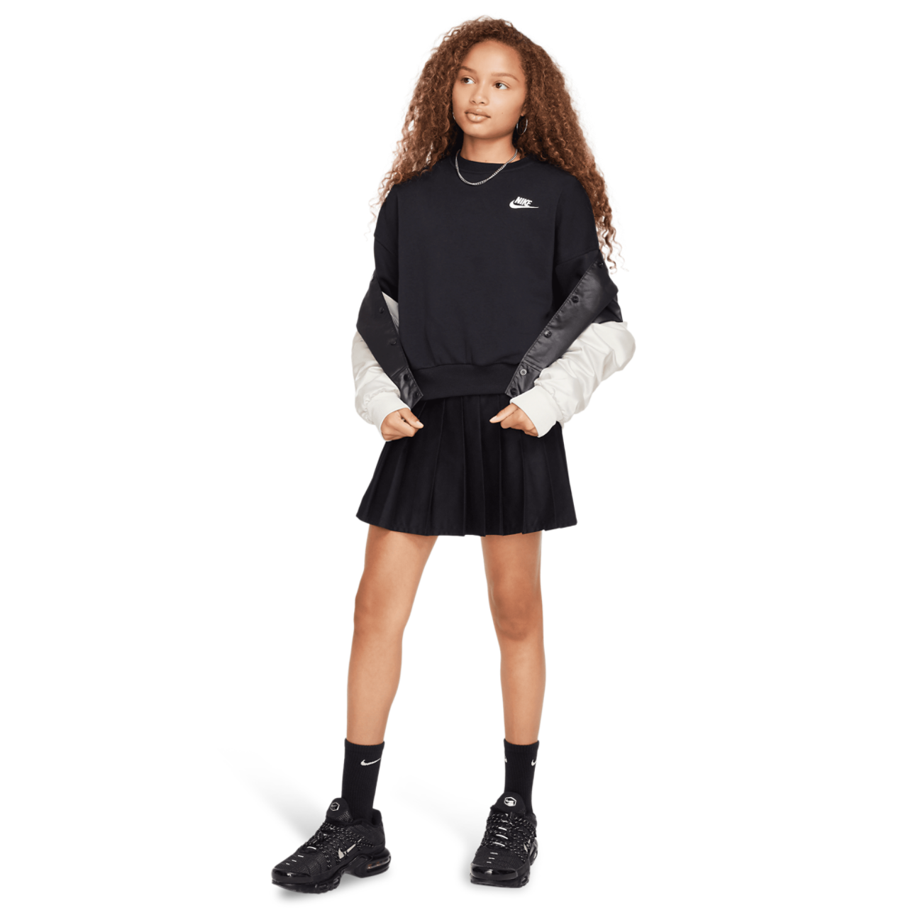Nike NSW Club Fleece Boxy Crew LBR Image 4 of 4. Tap to open photo gallery.