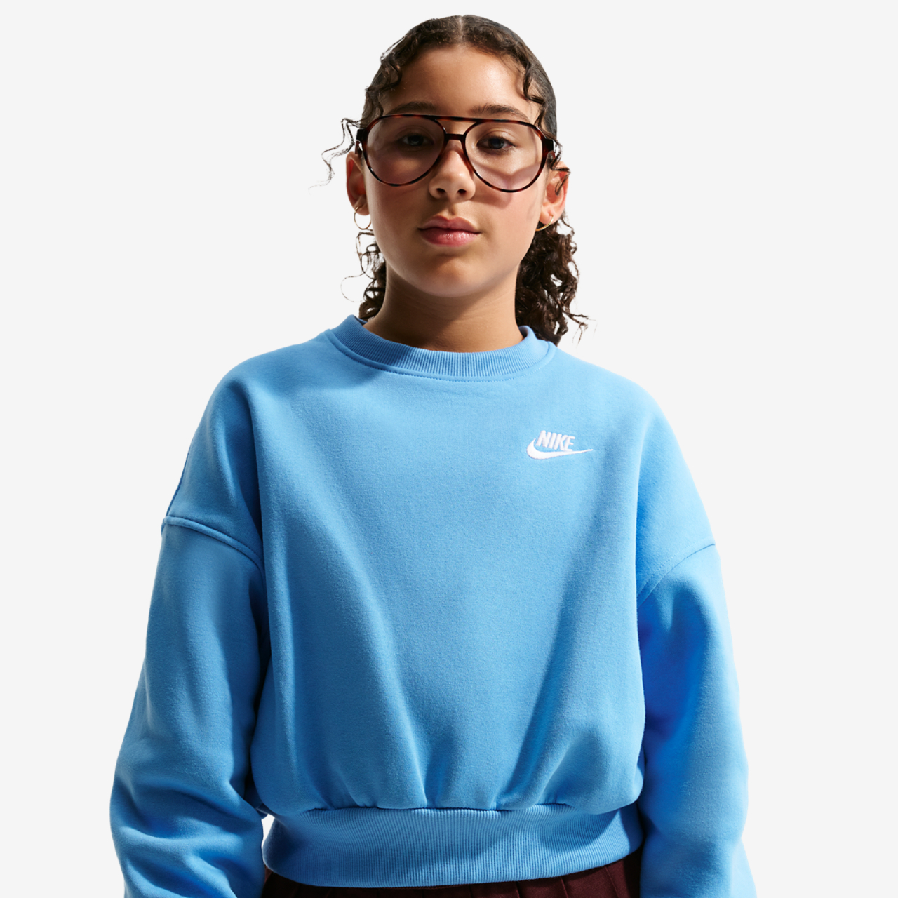 Nike NSW Club Fleece LBR Boxy Crew Image 1 of 2. Tap to open photo gallery.
