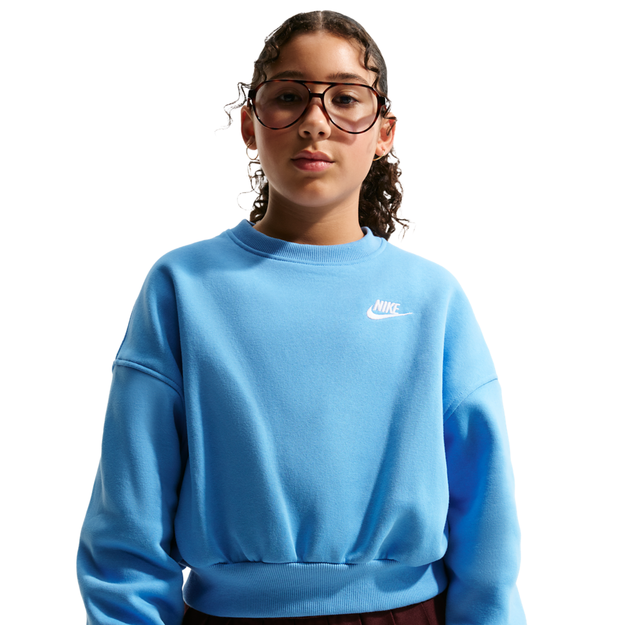 Nike NSW Club Fleece LBR Boxy Crew Image 1 of 2. Tap to open photo gallery.