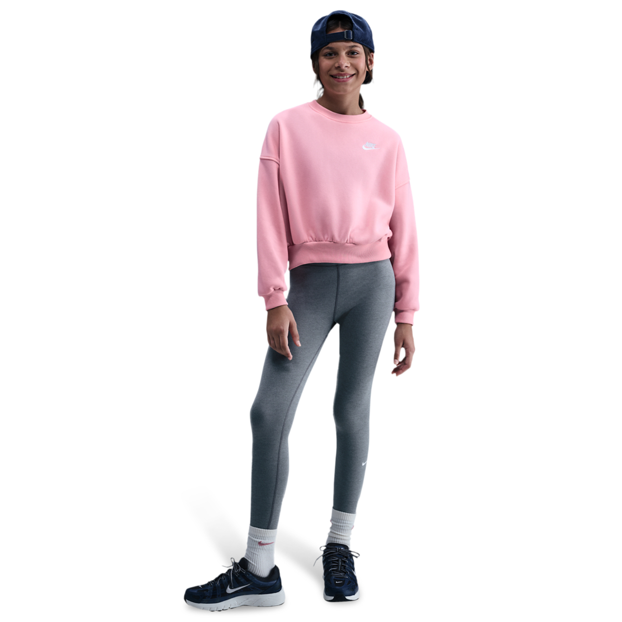 Nike NSW Club Fleece Boxy Crew LBR Image 3 of 4. Tap to open photo gallery.