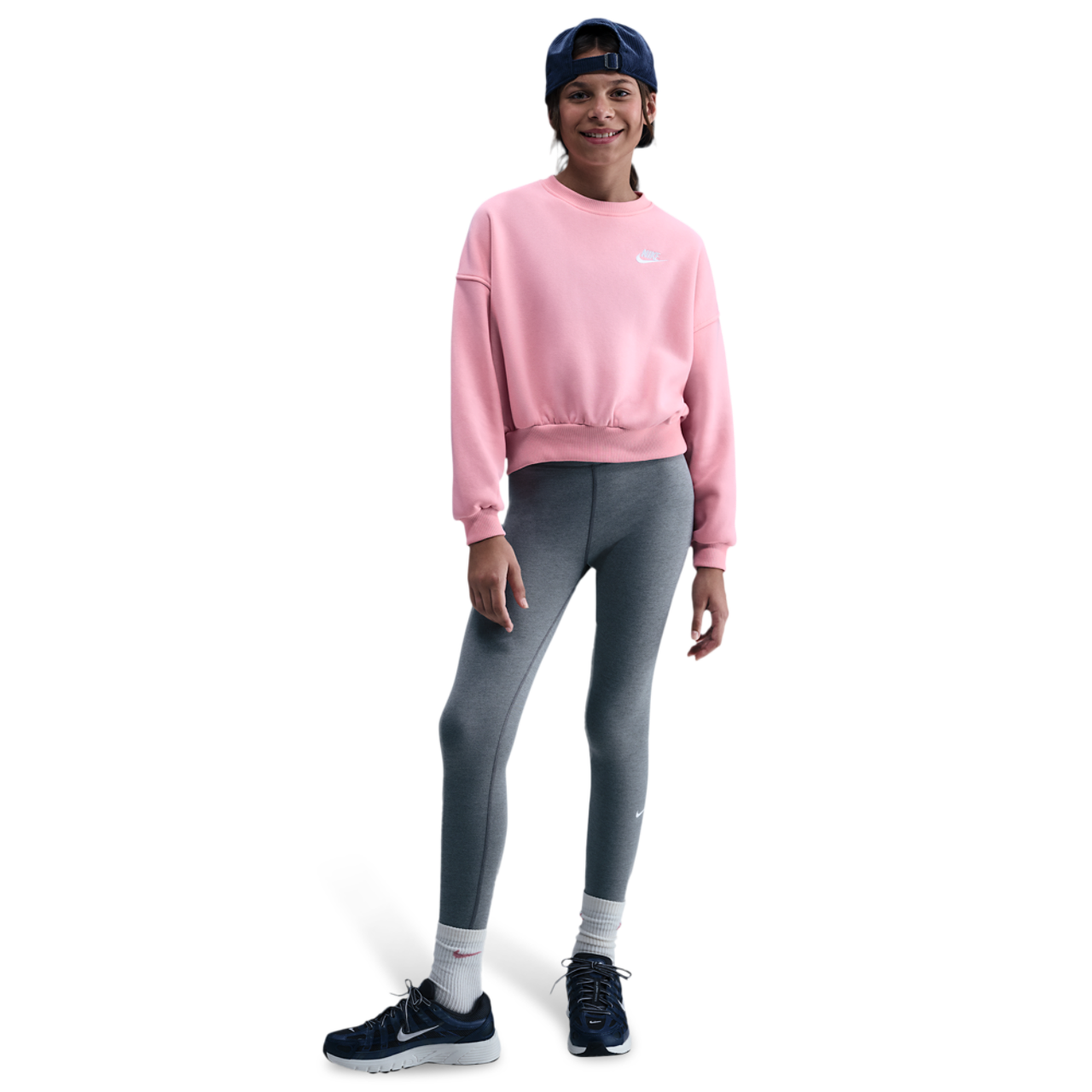 Nike NSW Club Fleece Boxy Crew LBR Image 3 of 4. Tap to open photo gallery.
