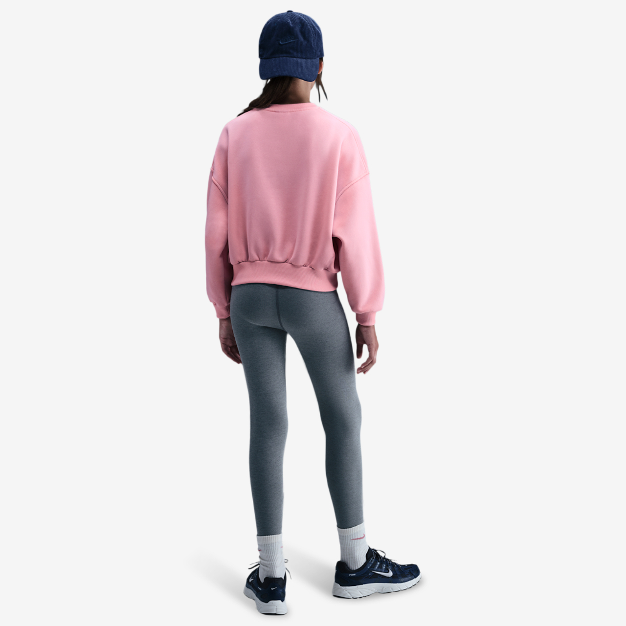 Nike NSW Club Fleece Boxy Crew LBR Image 4 of 4. Tap to open photo gallery.