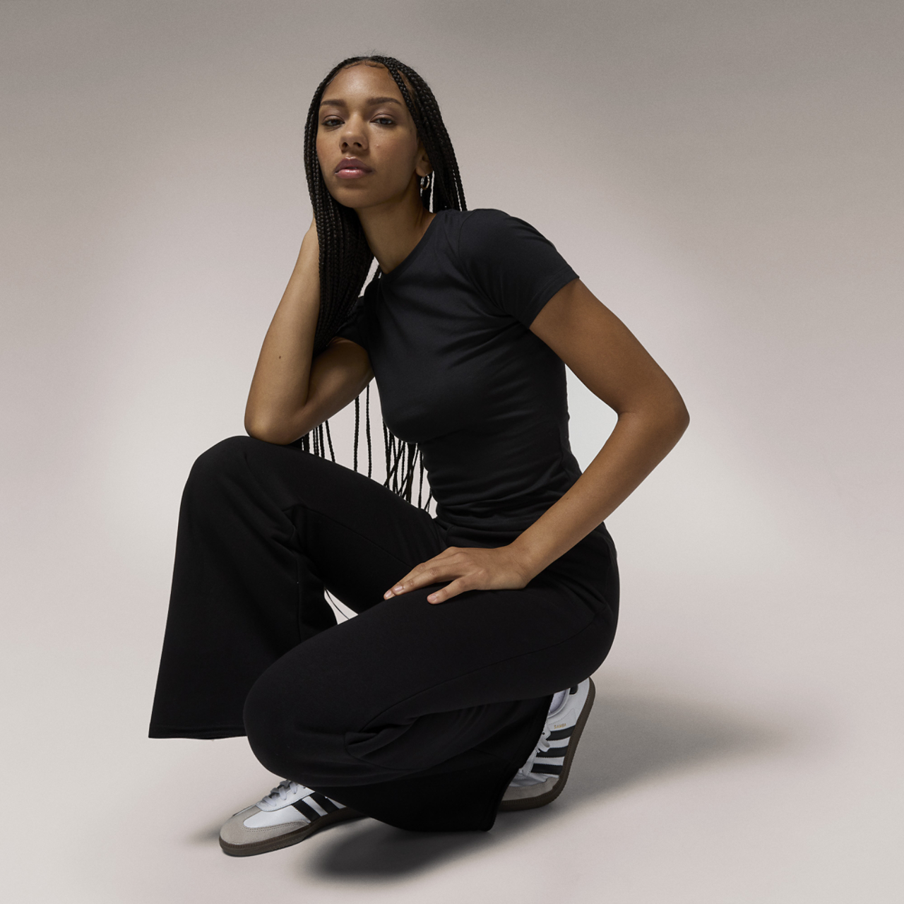 Cozi Pherin French Terry Flare Pants Image 5 of 6. Tap to open photo gallery.